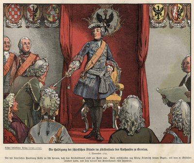 Frederick the Great Receiving Tribute from the Silesians in the Townhall of Breslau by Richard Knoetel